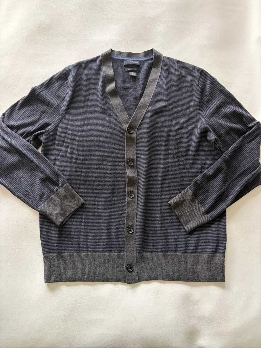 Banana Republic Merino Wool Cardigan Striped XL Preppy Casual Hipster Grandpa